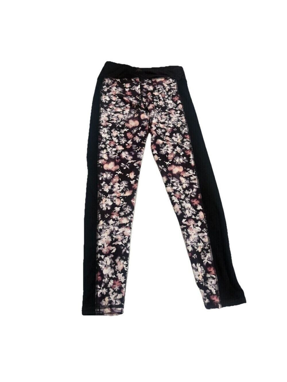 Splendid Floral Yoga Pants Women's Medium Black White - Picture 3 of 7